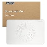 Natureva Home - Stone Bath Mat | Super Absorbent, Quick Dry, Non Slip | Modern Diatomite Bathroom Mats | Made of Natural Diatomaceous Earth | Absorbing Water Instantly | Design Aura | Colour Chalk