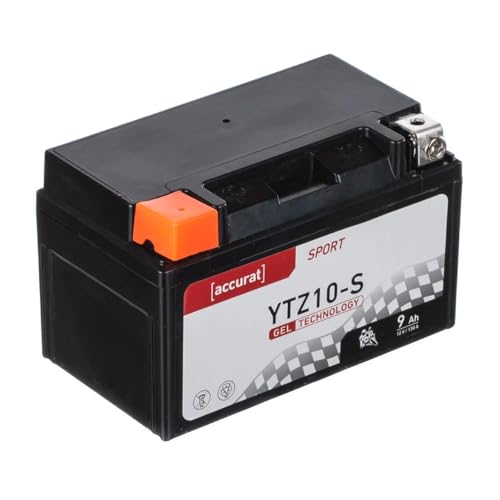 accurat Motorradbatterie YTZ10S Gel 12V 9Ah Roller Batterie Motorrad Moped Mofa YTZ10-S