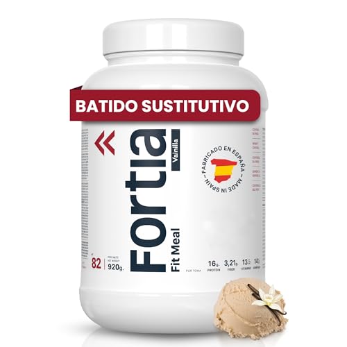 FORTIA Batidos Sustitutivos De Comida Alto En Proteínas Solo 140 Kcal | Batido Sustitutivo Adelgazar Alto En Vitaminas | Batido Saciante | Batido Sin Gluten 920 g (920 g, Vainilla)