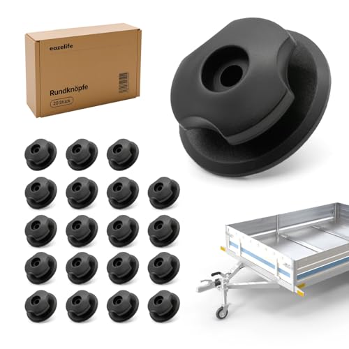 20er Set Rundknöpfe | Planenknöpfe | aus robustem Kunststoff | zur Befestigung von Planen - und Anhängernetzen | Anhängerzubehör | für Spannseile bis zu 6mm Durchmesser
