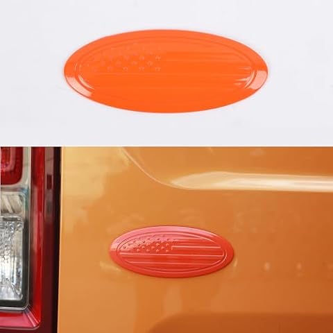 BORUIEN Embossed 3D American Flag Emblem Oval Decal USA US Badge for Ford Pickup 04-14 F150 11-14 Edge 11-16 Explorer 06-11 Ranger 07-14 Expedition Bronco Bronco Sport 2021 2022 2023 (Orange) Cover