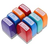 Yardwe 8 Stück Kreatives Lehrer Stempelset aus Kunststoff mit Bunten Motivstempeln zur Bewertung von Schülerarbeiten und Belohnungen im Grundschulunterricht