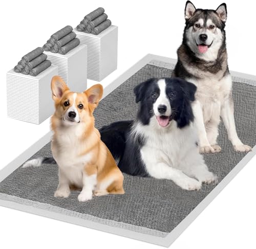 VINBYEE Charcoal Puppy Pads Count Disposable Activated Carbon Pee Pads for Dogs Leak-Proof & Super Absorbent Training Pads for Cats Rabbits Quick Dry (S45*33cm/100 Count)