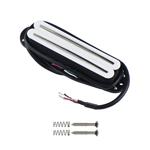 FLEOR Dual Hot Rail Humbucker Single-Coil-Sized Guitar Humbucker Pickup White Fit Fender Strat
