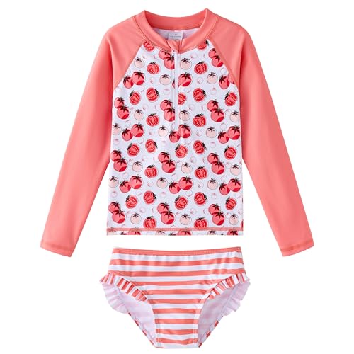 Image of Toddler Girls Swimsuit Rash Guard Sets 2-Piece Bathing Suits UPF 50+ Summer Kids Swimwear 2-7T