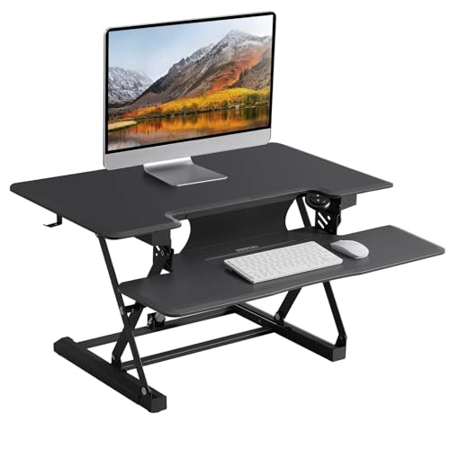 meoflis 32' Electric Standing Desk Converter, Dyropcurv Series Height Adjustable Computer Desk...