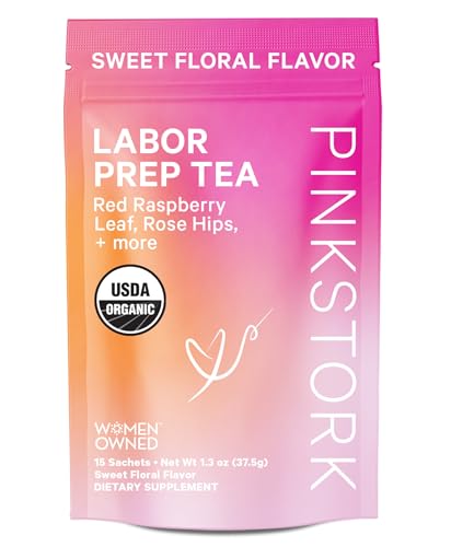 Image of Pink Stork Labor Prep Tea - Organic Pregnancy Tea with Raspberry, Chamomile, Rosehip for Labor and Delivery