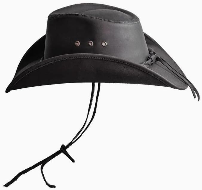 American Hat Makers Hollywood Outback Hat | Oiled Leather Cowboy Hat | Durable, Breathable & Stylish Sun Protection - Image 5