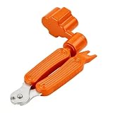 Gitarrenwerkzeug 3 in 1, Gitarre Saiten Schneider, Werkzeug Saitenkurbel Westerngitarre Saitenschneider, Schwarze Gitarrensaitenwickler Saitenspindel für Gitarre, Ukulele, Mandoline (Orange)