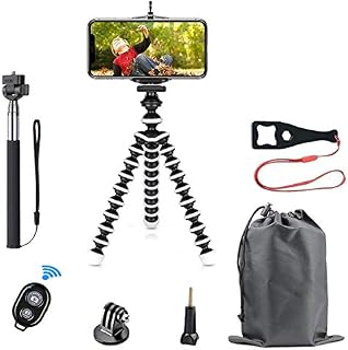 Phone Tripod Selfie Stick Kit, SmilePowo Flexible Tripod Stand Extensible Selfie Stick