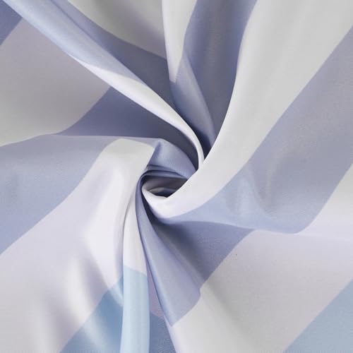 Image of Amazon Basics Bathroom Shower Curtain, Water Resistant Fabric with Weighted Hem, Grommets & Hooks, Machine Washable, 72 inchx72 inch, Blue Ombre Chevron