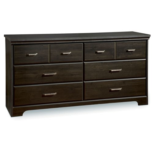 South Shore Versa 6-Drawer Double Dresser Ebony, Traditional