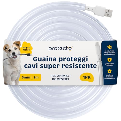 Kapavela Organizer Proteggi Cavi Elettrici da animali 2,5 Metri 22mm - Guaina per Cavi Elettrici, Copri Fili e Proteggi Cavo Animali, Protezione anti morso, Guaina Passacavi Coprifili Elettrici Nero