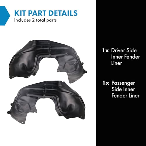 Image of TRQ Inner Fender Liner Set Compatible with 2014-2018 Jeep Cherokee CH1248162 CH1249162