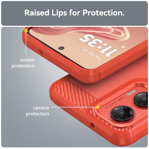 TailTech Case for Moto G35 5G Case Motorola G35 5G Phone Case, [Red] Brushed Stripe TPU Phone Cover with Shockproof Protection, Compatible with Moto G35 Phone Case - Image 4