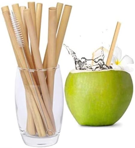 BOONBOO Bamboo Straws, Reusable Drinking Straws, 16 Pieces