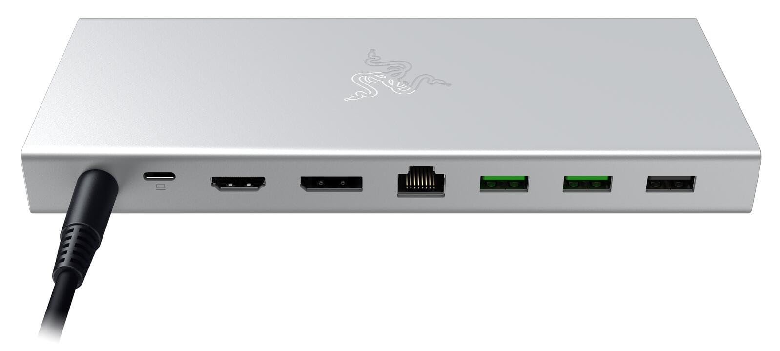 Razer USB 4 Dock - 14-port High Speed Dock for Gaming and Productivity - Dual Display Support, Charging Devices (3x USB-C, 5x USB-A, HDMI, DisplayPort, Gigabit Ethernet) White