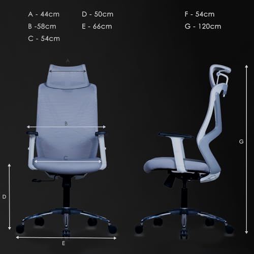 Image of Varaha Sattva BIS Certified Ergonomic Office High Back Chair | 5 Year Warranty| Adjustable 2D Headrest, 1D PU Armrest, Seat Sliding Mechanism with 3 Multilock Recline| Gaming Desk Chair for Home|White