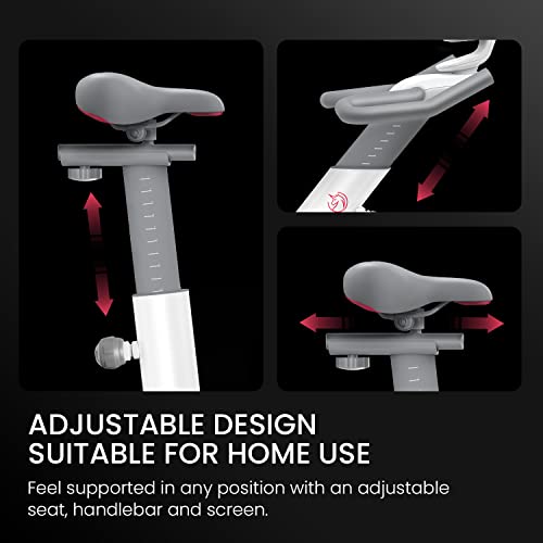 YESOUL S3 Smart Exercise Bike Stationary Bike Spin Bike - Magnetic Resistance Built-In Bluetooth Heart Rate Monitor iPad Mount for Home Indoor Workout (White)