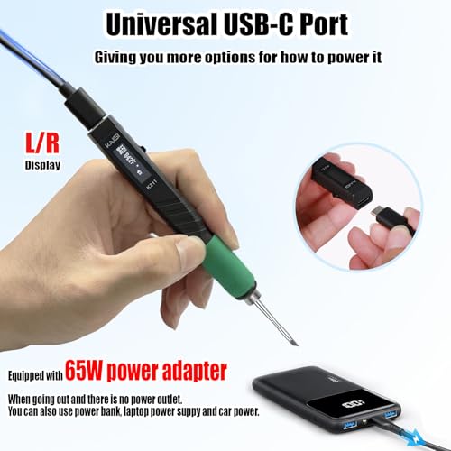 Kaisi K211 65W Smart Micro Portable Soldering Iron Fast Heating 212-842℉,Lightweight Compact Soldering Iron Pen Usb C Solder Iron Kit thumb #4
