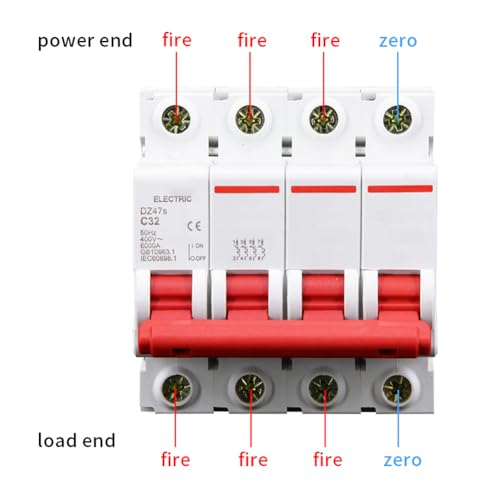 Miniatura 3 de Moumouten Interruptor Automático En Miniatura, Dz47-63 4 Poles Ac400v 10a Interruptor De Protección De Sobrecarga Para La Protección De Equipos De Circuito
