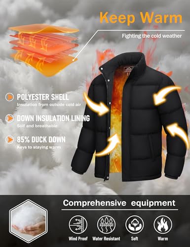 MAGCOMSEN Men's Down Jacket Winter Warm Thicken Puffer Coats Water Resistant Windproof Casual Insulated Jacket2