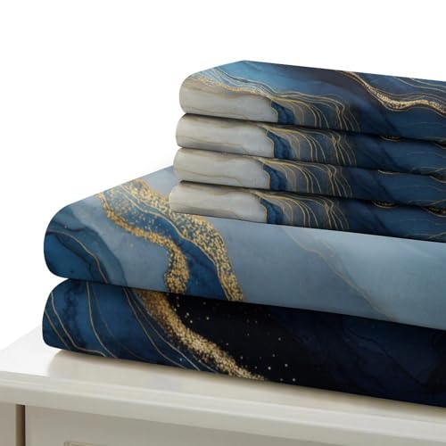 Housse de Couette Facile à Enfiler Fermeture Éclair Microfibre Douce Lit Double 3D