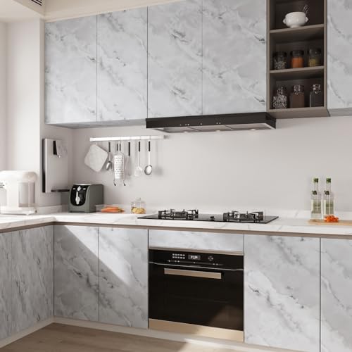 Papel tapiz de mármol impermeable y extraíble para cocina y baño de vinilo 8