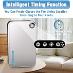 Dehumidifier,25 oz Water Tank Dehumidifer for Home,(280 sq. ft) Quiet with Timer, Automatic Shut-off function and Drain House,Dehumidifiers for Bathroom, Bedroom, Basement, 7-color LED light,Grey