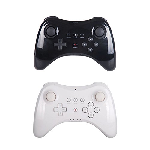 Podwójny analogowy bezprzewodowy joystick kontroler gamepad Bluetooth do Nintendo Wii U Pro - biały