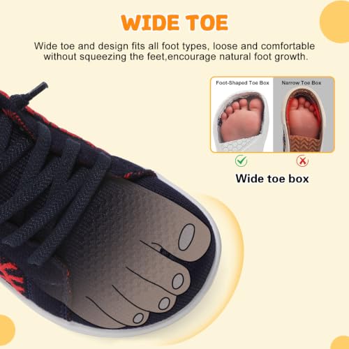 Image of JOINFREE Toddler Shoes Girls Boys Wide Barefoot Shoes Minimalist Walking Sneakers Zero Drop Slip on Tennis Shoe Breathable Naturally Flexible