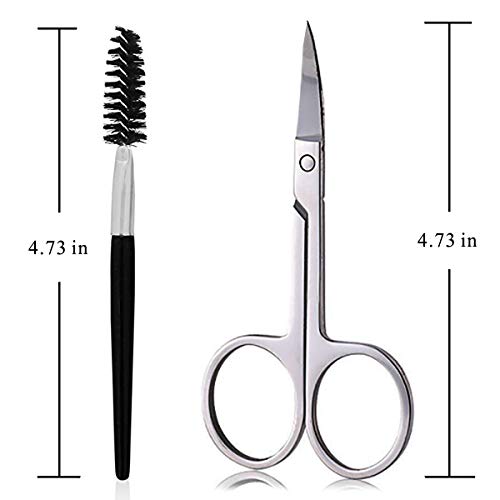 Eyebrow Scissors And Eyebrow Brush By Aumelo - Eyelash Extensions Shaping Curved Craft Stainless Steel Scissors For Your Beauty #TOP6