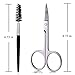 Eyebrow Scissors and Eyebrow Brush by AUMELO - Eyelash Extensions Shaping Curved Craft Stainless Steel Scissors for Your Beauty