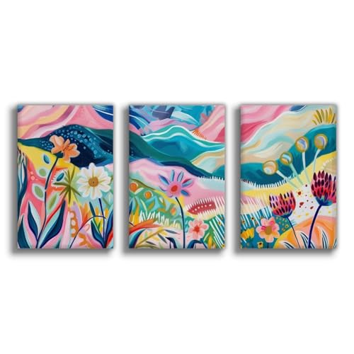 Impression sur toile abstraite fleur de montagne moderne UTGN 50x75 cm