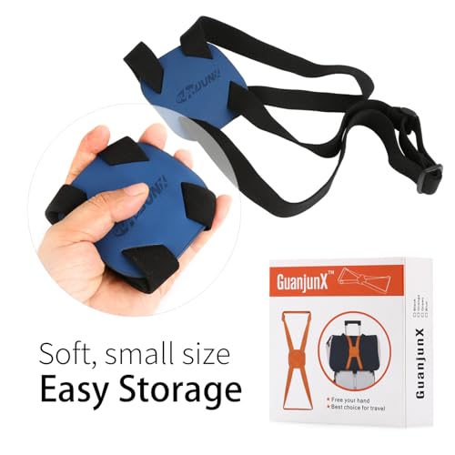 Image of GUANJUNX Luggage Straps for suitcases, Bag Bungees Travel Accessories Belt | Bag Bungee for Luggage,Adjustable Size Luggage Straps and High Elastic Travel Accessories , Free Your Hand on Traveling