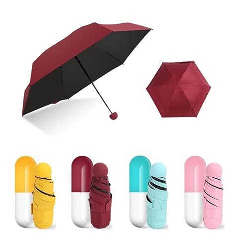 Portable Capsule Umbrella Windproof Double Layer Ultra Light Pocket Sized for UV Protection & Rain Outdoor Car Umbrella for Women & Men Small and Lightweight Anti-UV Umbrella Pack of-1-image-46
