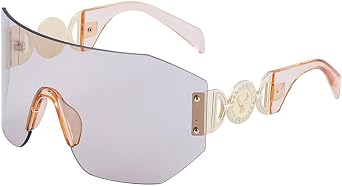 MUTYNE Oversized Shield Sunglasses, Womens, Luxury Fashion, Rimless Sunglasses, Mens Trend, Irregular Sunglasses