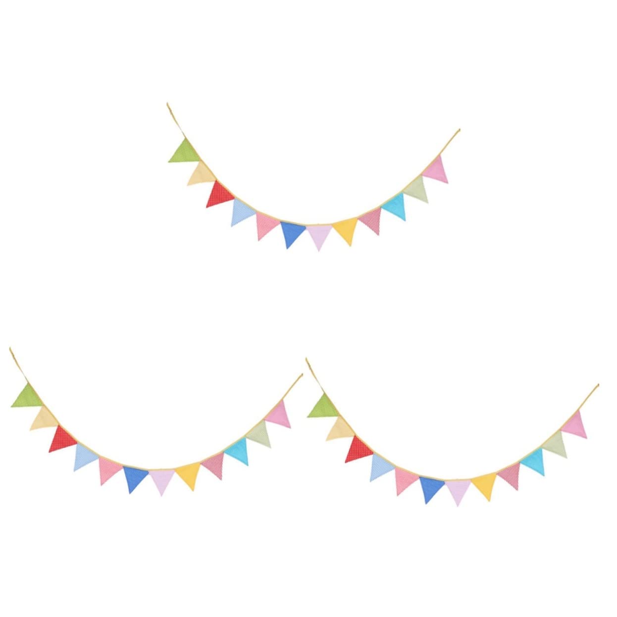 Ciieeo 3 Set Di Bandiere Triangolari Bandierine Per Festival Cotone 86 6 Pollici 12 Pezzi * 3