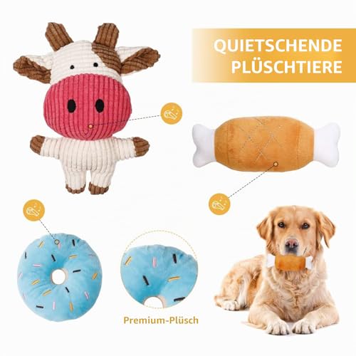 Toozey Hundespielzeug Kleine Hunde - 7 Stück Welpenspielzeug - Langlebiges Kauspielzeug und Quietschspielzeug Intelligenz - Naturbaumwolle und Ungiftig