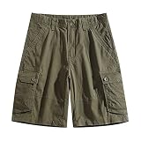 callmo Lederhose Damen Cargoshorts Herren Kurze Hose Baggy Freizeit-Shorts Mehrere Taschen Joggingshorts Reißverschlussleiste Arbeitsshorts Baumwolle Atmungsaktiv Verschleißfest Denim Shorts Jeans