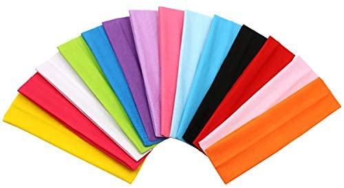 UTIANO, (Live Colors) 14 PSC Soft COLORFUL/stretchy headbands women for SPORTS/YOGA and casual FOR WOMEN/GIRLS sweatbands (14 PSC) (14 pieces)