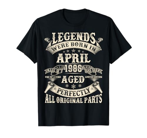 Regalos de cumpleaños número 39 para hombres de abril de 1986 cumpleaños de 39 años Camiseta