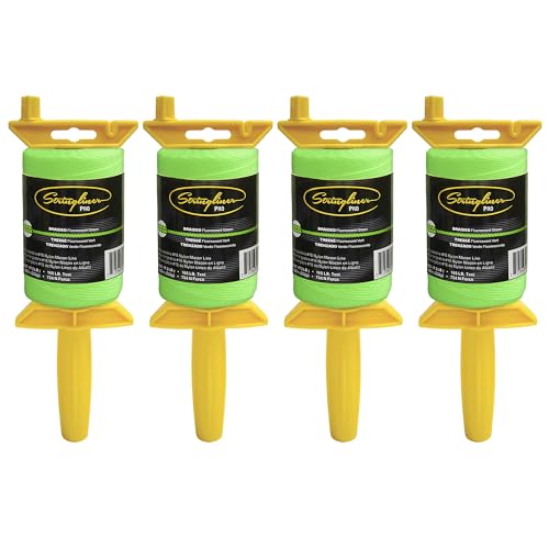 25468 Pro Mason’s Line Reels – 1/2 Lb. Stringliner PRO BRAIDED FL GREEN 500' (4 Pack) miniatura 1