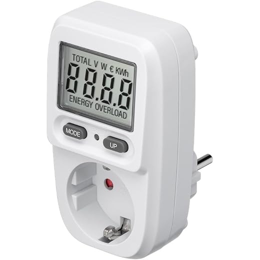 goobay 64589 Medidor de Energía Digital Básico/Medidor consumo eléctrico para Refrigerador, Lavadora, TV y Lámparas de Pie/Rango de Medición entre 0.5 W y 3680 W/Medidor de Consumo de Energía