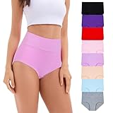 Womens Underwear Cotton Tummy Control Panites for Women Pack High Waisted Women's Briefs Solid/Floral Printed 2025 Fashion Ropa Interior Regular & Plus Size Ladies Panty(E Grey,XXL)