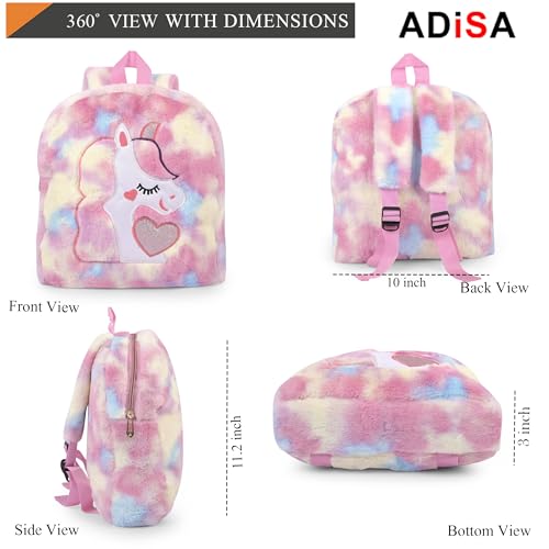 Image of ADISA Kids Backpack Toddler Bag Back Pack Plush Cartoon for Girls and Boys 1-5 Years