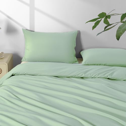 Image of 2 Pack Microfiber Standard Size Zipper Pillowcases,Light Sage Green Pillow Case Set of 2,Soft Comfortable Not Shrink Pillow Cases Standard,Breathable Luxury Pillow Covers(20x26 Inches)