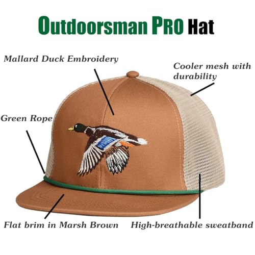 Image of EDTREK Outdoorsman Pro Trucker Breathable Mesh Performance Cap - Flat Brim Snapback Hat