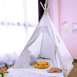 JoyNote Teepee Tent for Kids Indoor Tents with Mat, Inner Pocket, Unique Reinforcement