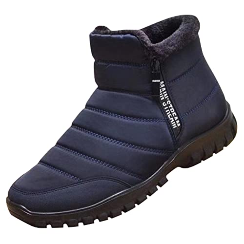 Winter Shoes Men Snow Boots Men's Waterproof Winter Boots Zipper Wide Toe Box Barefoot boot Fur Lined Minimalist Zero Drop Sole